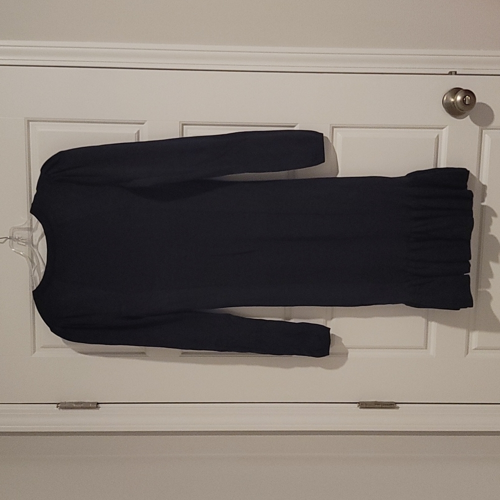 Express Ribbed Ruffle Hem Sweater Dress - Picture 4 of 5